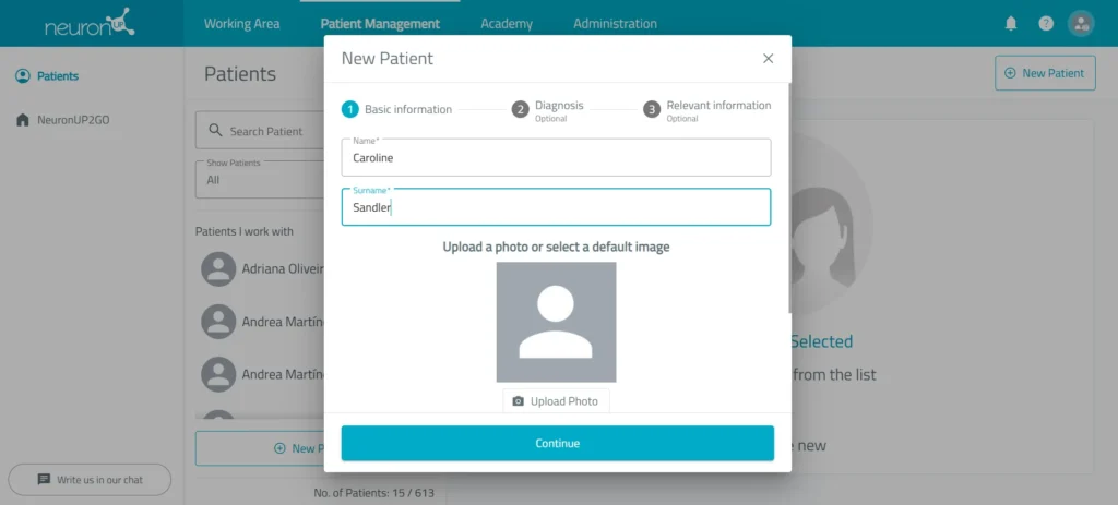 Complete the profile – NeuronUP