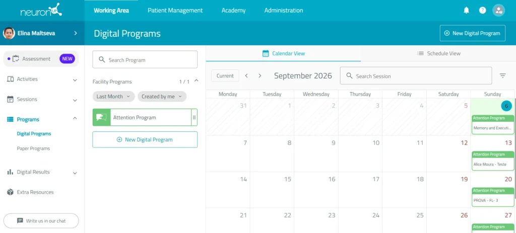 Follow the program’s progress – NeuronUP