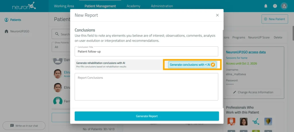 Use the AI-assisted interpretation – NeuronUP