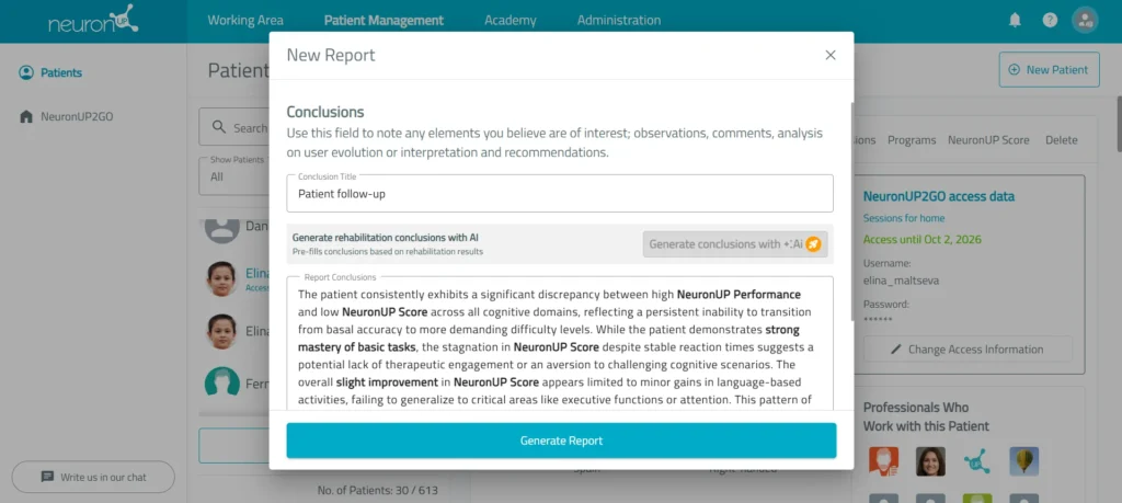 Review the report – NeuronUP